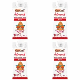 4 x Napój Migdałowy Bez Dodatku Cukru Bio 200 ml - Ecomil
