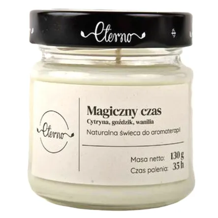 Świeca Naturalna Magiczny Czas (Cytryna, Goździk, Wanilia) 130 g - Eterno