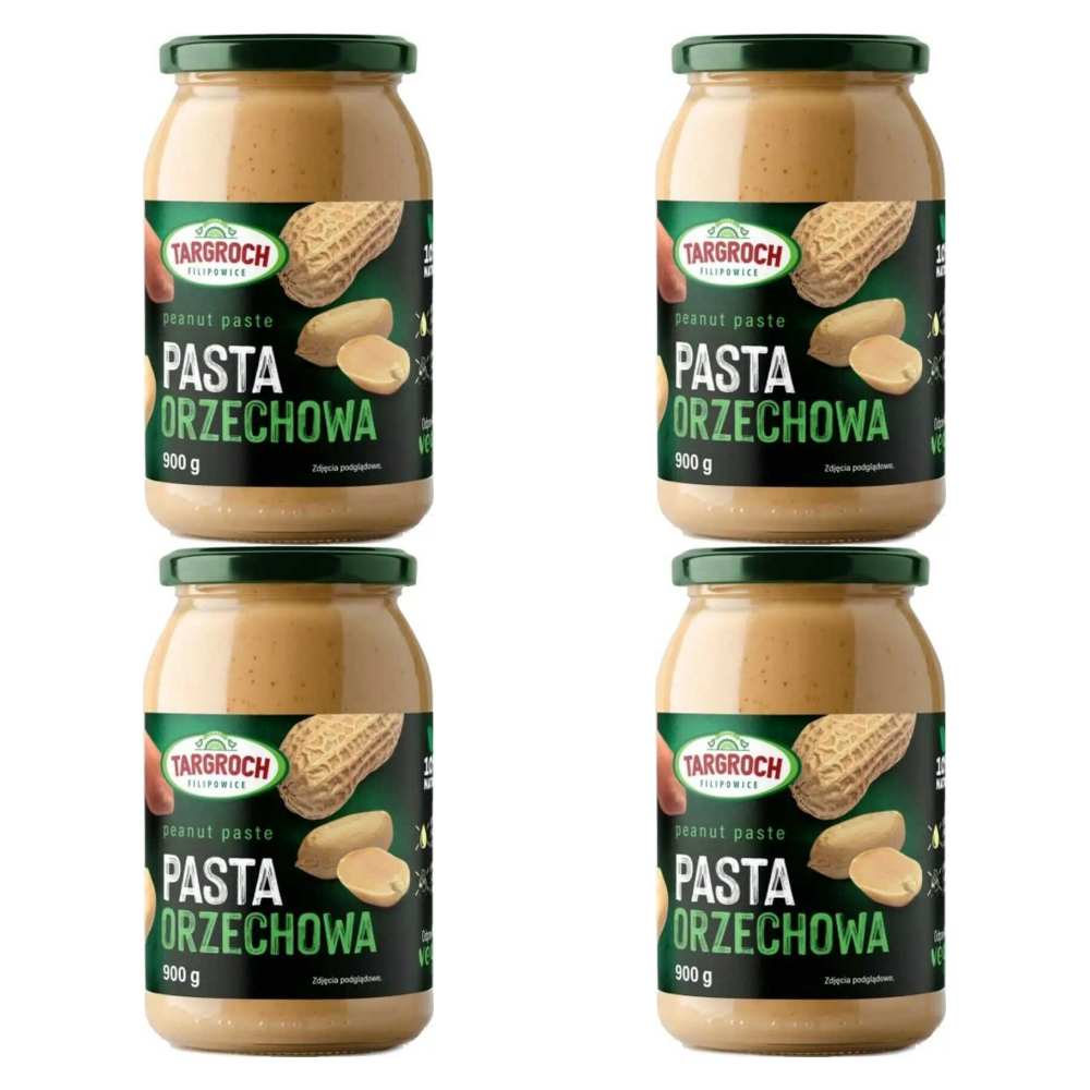 4 x Pasta Masło Orzechowe 900 g Targroch