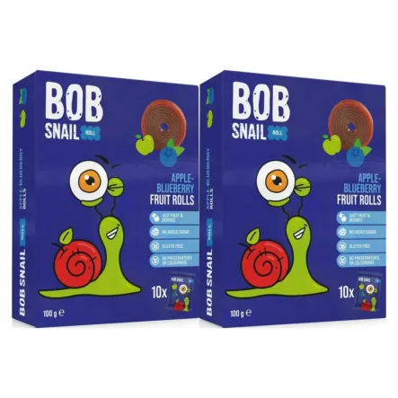 2 x Przekąska Jabłko i Borówka 100 g (10 Sztuk) - Bob Snail