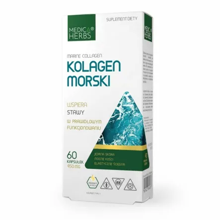 Kolagen Morski 450 ml 60 Kapsułek - Medica Herbs