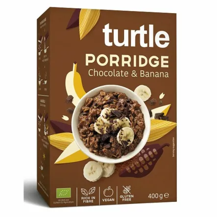Owsianka Czekoladowo Bananowa Bezglutenowa Bio 400 g - Turtle - Przecena Krótka Data Minimalnej Trwałości