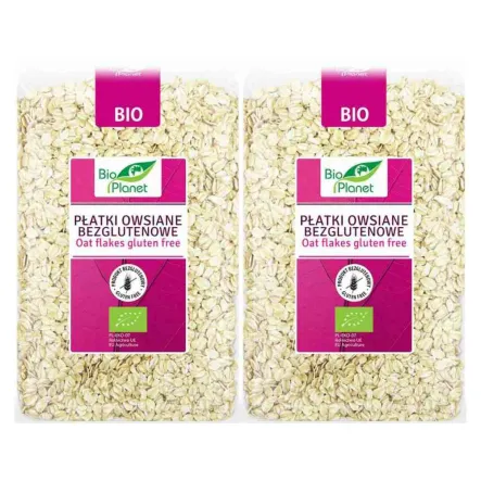 Zestaw 2 x Płatki Owsiane Bezglutenowe Bio 1 kg Bio Planet