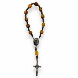 Dziesiątka Różańca z Drzewa Oliwnego Krzyż Metalowy