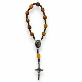 Dziesiątka Różańca z Drzewa Oliwnego Krzyż Metalowy