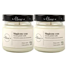 2 x Świeca Naturalna Magiczny Czas (Cytryna, Goździk, Wanilia) 130 g - Eterno