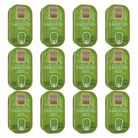 12 x Sardynki Portugalskie w Oliwie z Oliwek 120 g (84 g) - Bon Appetit