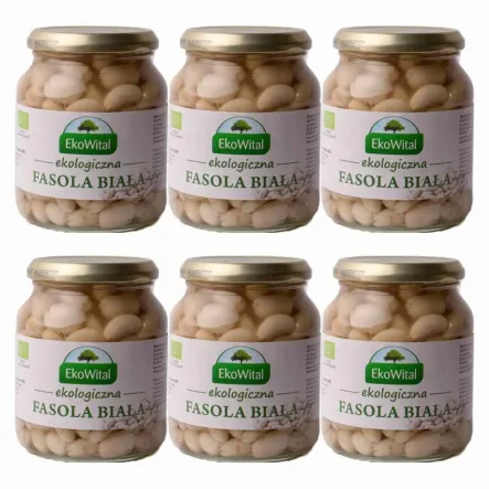6 x Fasola Biała w Zalewie Bio 360 g (240 g) - Eko-Wital