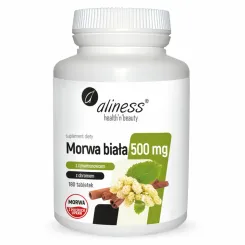 Morwa Biała 500 mg z Cynamonowcem i Chromem 180 Tabletek - Aliness