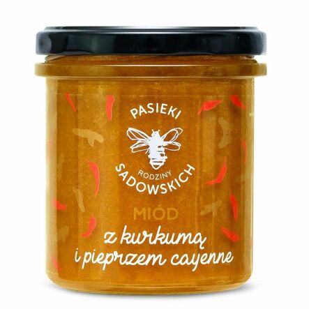 Miód z Kurkumą i Pieprzem Cayenne 430 g - Pasieki Sadowskich