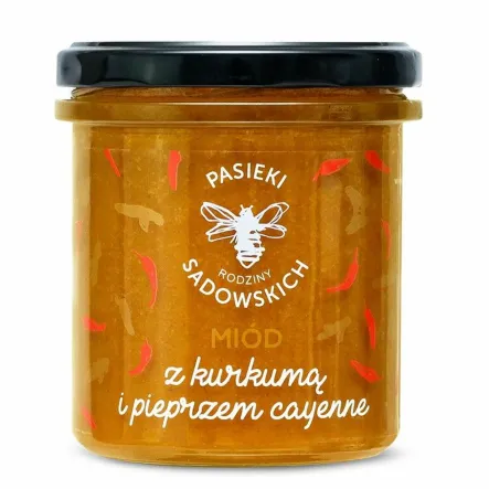 Miód z Kurkumą i Pieprzem Cayenne 430 g - Pasieki Sadowskich