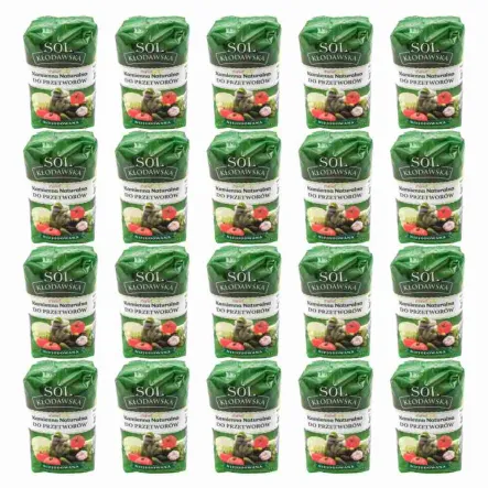 22 kg Sól Kłodawska 20x 1,1kg  Kamienna Naturalna Do Przetworów Niejodowana do Kiszenia - Kopalnia Soli Kłodawa 1100 g