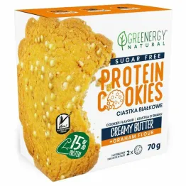 Ciastka Białkowe o Smaku Maślanym Bez Dodatku Cukru 70 g - Greenergy