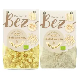 Makaron z Białej Kukurydzy Świderki Bezglutenowy BIO 250 g + Makaron z Białej Kukurydzy Krajanka Bezglutenowy BIO 250 g - Bartolini