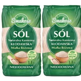 2,2 kg Sól Kłodawska Kamienna Naturalna Miałka Różowa Niejodowana 2x1,1 kg - Smakosz