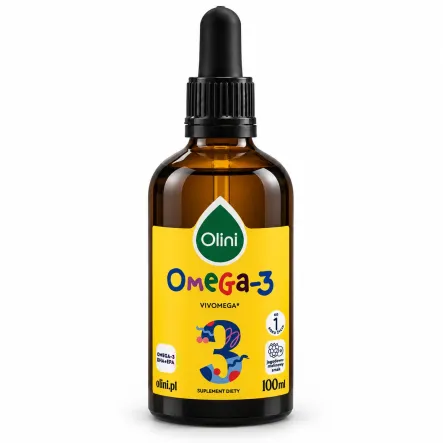Omega-3 dla Dzieci DHA + EPA o Smaku Jagodowo-Malinowym 100 ml - Olini