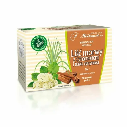Herbatka Ziołowa MORWA Z CYNAMONEM I TRAWĄ CYTRYNOWĄ 48 g (24x 2 g) -  Herbapol Wrocław