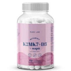 Witaminy K2MK7 plus D3 plus Wapń 130 Kapsułek - Pure Lab