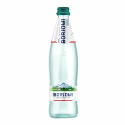 Naturalna Woda Mineralna Naturalnie Wysoko Nasycona CO2 Wysoko Zmineralizowana Butelka Szklana 500 ml - Borjomi