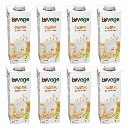8 x Lovege Napój Owsiany Bez Dodatku Cukru 1 l - Sante