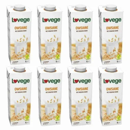 8 x Lovege Napój Owsiany Bez Dodatku Cukru 1 l - Sante