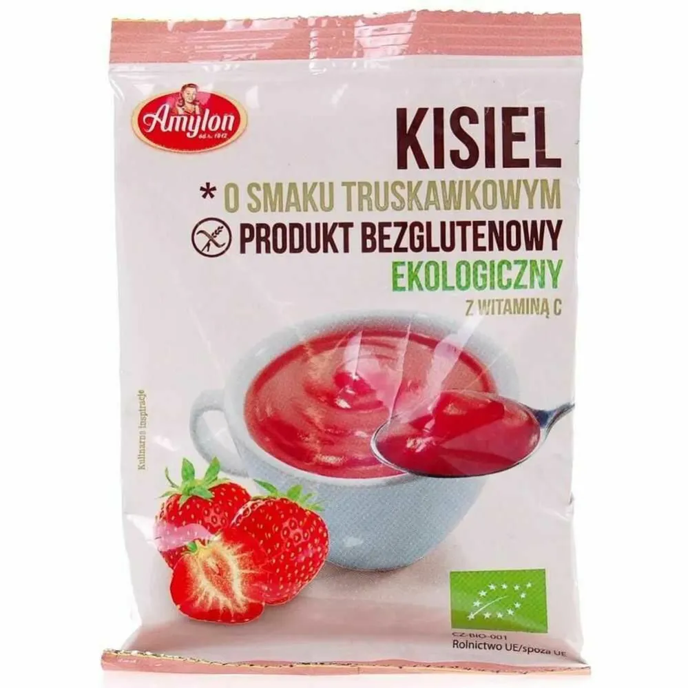 Kisiel o Smaku Truskawkowym Bezglutenowy BIO 30 g - Amylon