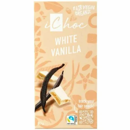 Tabliczka Biała z Wanilią Bourbon Bio 80 g - iChoc