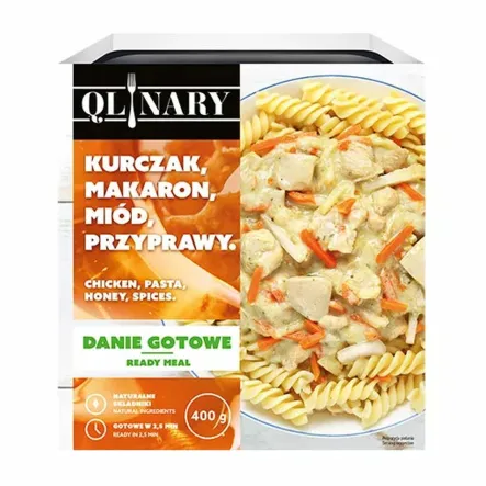 Obiad Makaron z Kurczakiem w Sosie z Miodem i Przyprawami 400 g - Joyfood - Przecena Krótka Data Minimalnej Trwałości