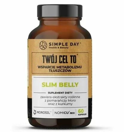 Slim Belly - Twój Cel To: Wsparcie Metabolizmu Tłuszczów 60 Kapsułek - Simple Day