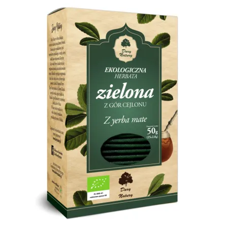 Herbata Zielona z Yerba Mate Eko 25 x 2 g  Dary Natury 