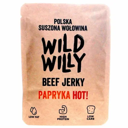 Beef Jerky Suszona Wołowina Papryka HOT 30 g - Wild Willy