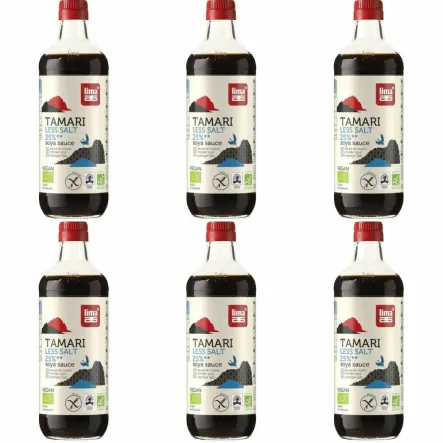 6 x Sos Sojowy Tamari 25% Mniej Soli Bezglutenowy Bio 500 ml - Lima