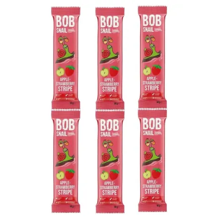 6 x Przekąska Jabłkowo -Truskawkowa 14 g - Bob Snail