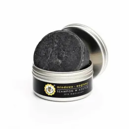 Szampon w Kostce Miodowo - Węglowy Dla Mężczyzn 70 g - Miodowa Mydlarnia