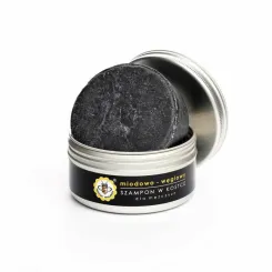 Szampon w Kostce Miodowo - Węglowy Dla Mężczyzn 70 g - Miodowa Mydlarnia