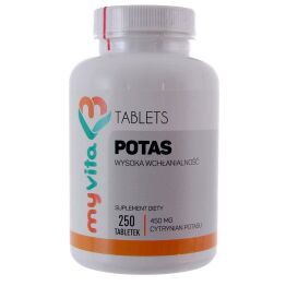 Potas (Cytrynian Potasu) 250 Tabletek - MyVita