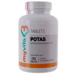 Potas (Cytrynian Potasu) 250 Tabletek - MyVita 
