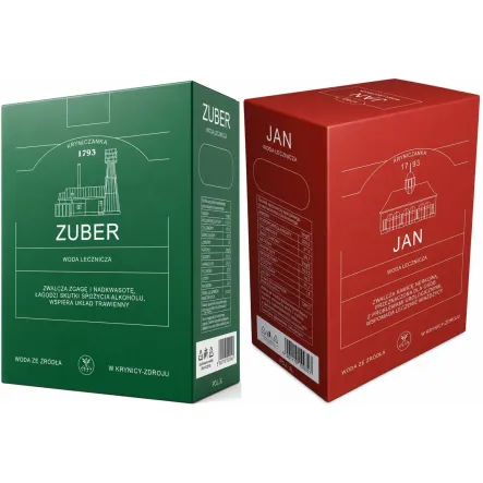 Zuber - Karton 3 l - Woda Lecznicza - Kryniczanka+ JAN - Woda Lecznicza w Kartonie 3 l - Kryniczanka
