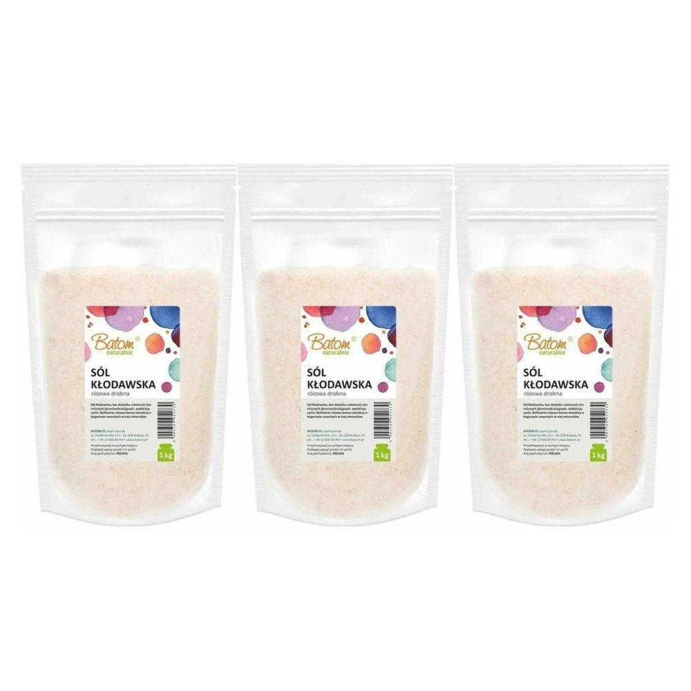 3 x Sól Kłodawska Różowa Drobna 1 kg - Batom