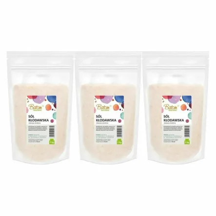 3 x Sól Kłodawska Różowa Drobna 1 kg - Batom