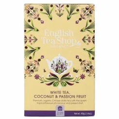 Herbata Biała Bio Coconut and  Passion Fruit 40 g (20 Saszetek) - English Tea Shop