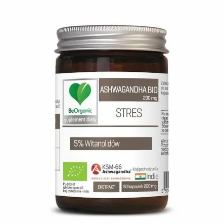Ashwagandha Ekstrakt Bio 50 Kapsułek 200 mg - BeOrganic