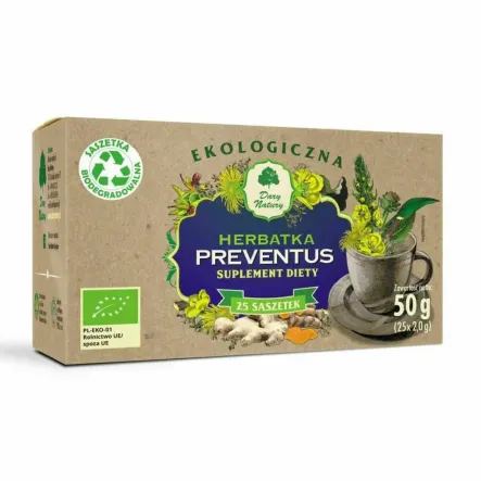 Herbatka Preventus EKO Suplement Diety 50 g (25x 2 g) - Dary Natury