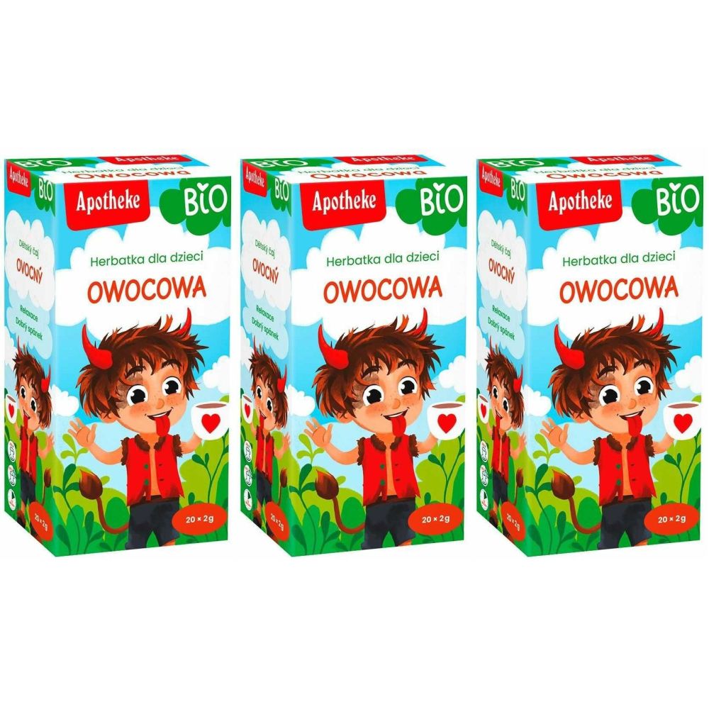 3 x Herbatka Dla Dzieci Owocowa Bio 40 g (20 x 2 g) - Apotheke
