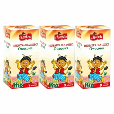 3 x Herbatka Dla Dzieci Owocowa Bio 40 g (20 x 2 g) - Apotheke