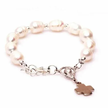 Różaniec - Bransoletka z Prawdziwych Pereł - San Gabriele