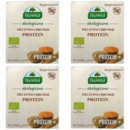 4 x Pieczywo Chrupkie Protein+ Bezglutenowe Bez Dodatku Cukru Bio 100 g - EkoWital