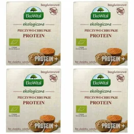 4 x Pieczywo Chrupkie Protein+ Bezglutenowe Bez Dodatku Cukru Bio 100 g - EkoWital