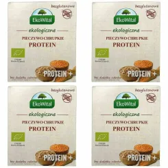 4 x Pieczywo Chrupkie Protein+ Bezglutenowe Bez Dodatku Cukru Bio 100 g - EkoWital