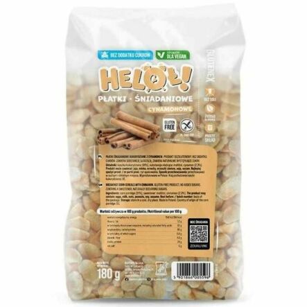 Płatki Cynamonowe Bezglutenowe Bez Dodatku Cukru 180 g - Heloł!